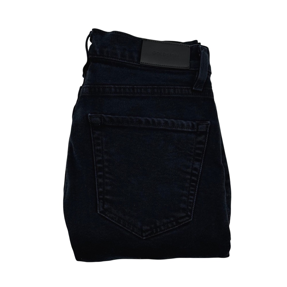 GOLDSIGN Women's Black High Rise Button Fly Straight Leg Jeans Size 26